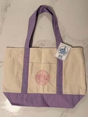 Trader Joe’s Purple Full Sized Canvas Tote Bag